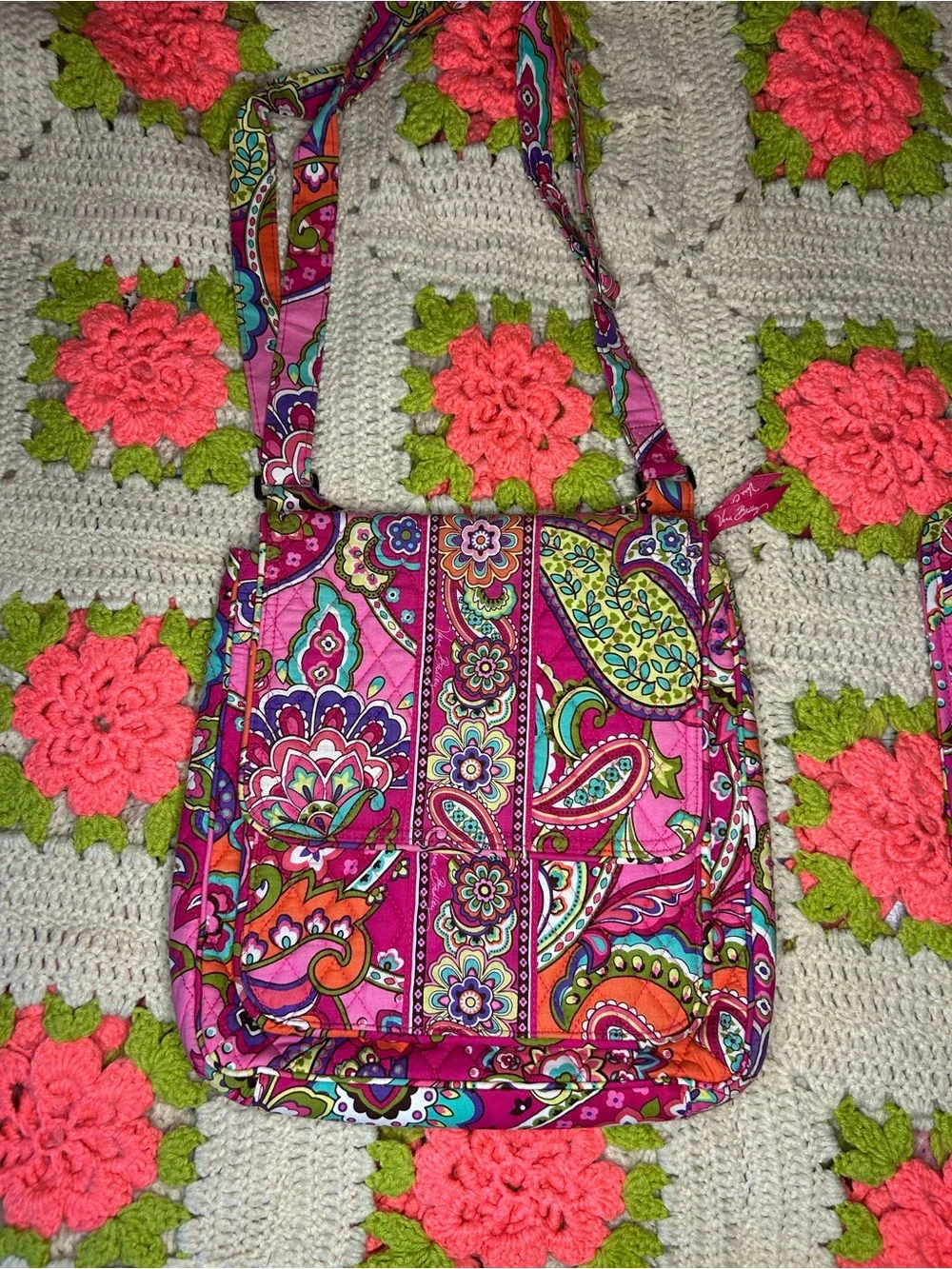 Vera Bradley Pink Swirls hipster Crossbody Bag -